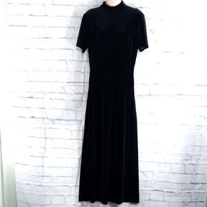 🔵BOGO FREE🔵 Scott McClintock Vintage 90's Black Velvet Maxi Dress Sz 10